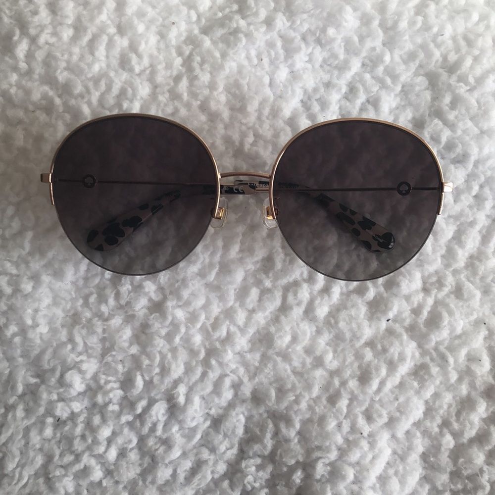 Kate Spade Eliannna fs 55mm Round Sunglasses New Red gold/ brown Gradient